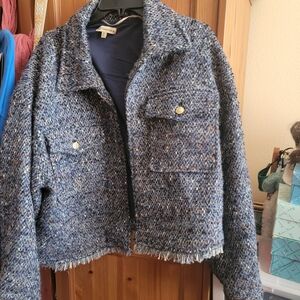 Women's Democracy Blue Tweed Jacket